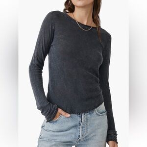 Free People‎ Be My Baby Long Sleeve Knit Top, Size SMALL